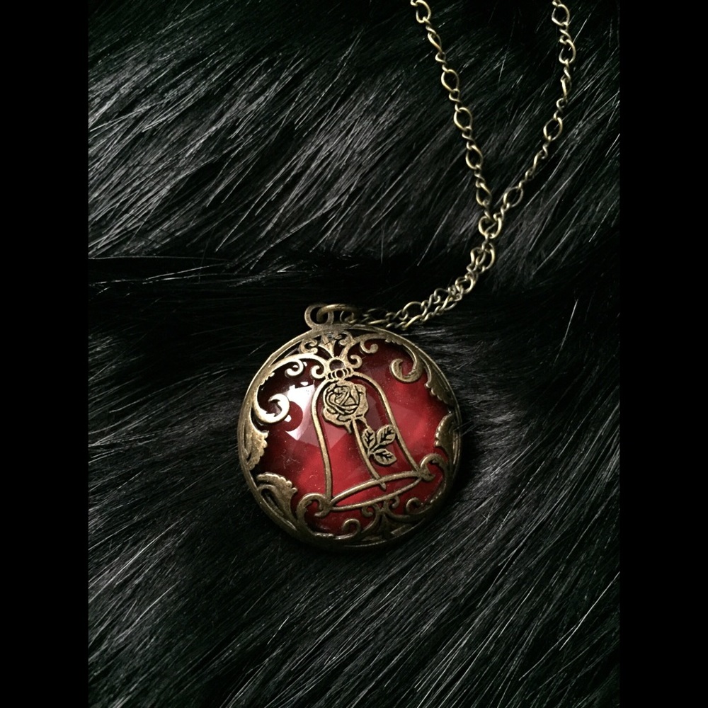 Beauty and The Beast bronze colored Necklace